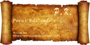 Perci Kázmér névjegykártya